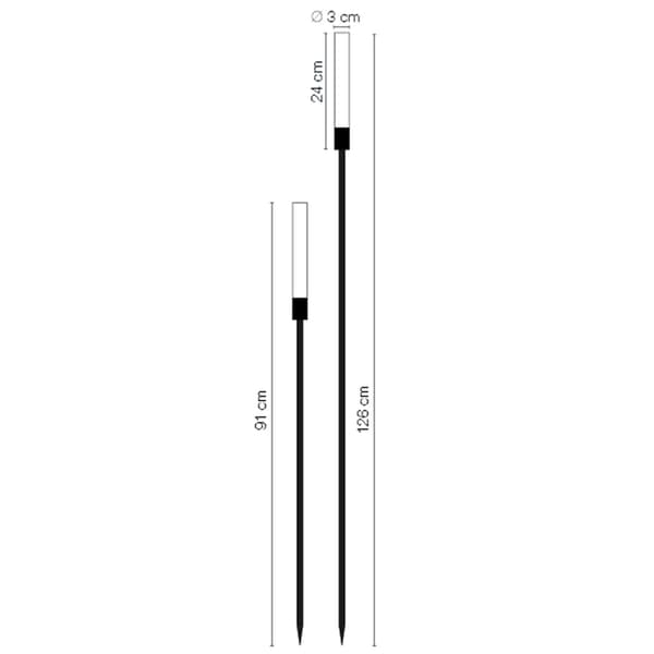 LightsOn Frost Light Pillar 126 + 91 cm 2-pack Grey 1054