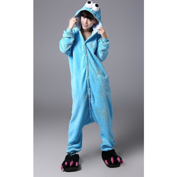 Halloween Unisex Fancy Dress Kostym Huvtröjor Pyjamas Sleep Wear L for 170 to 180cm Blue Sesame Street