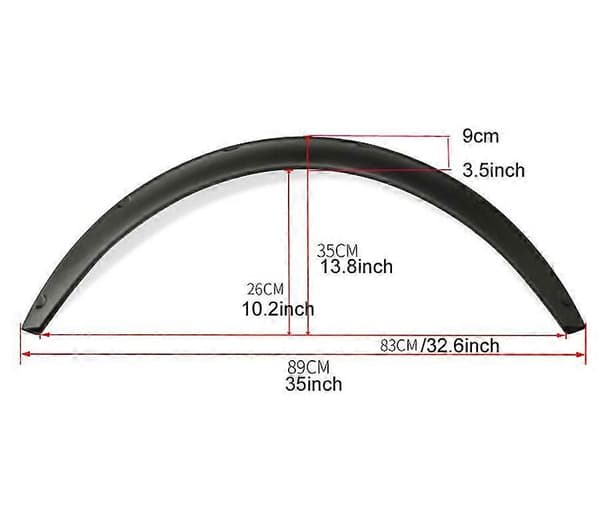 4 st 3,5/90 mm Universella Flexibla Bilskärmbreddare Extra Breda Kaross Hjulhus