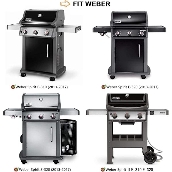 15,3 tommer Flavorizer Bars erstatning for Weber 7635 Spirit I & II 200-serien E210 S210-grill, gasgrill Spirit E220 S220-grilldele (frontmonteret 7636-5PCX