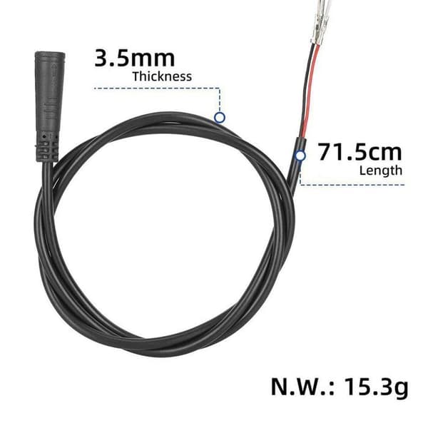 El-løbehjul Lyskabel til G2 Pro, 71,5 cm, Tre Huller, Forlygteforbindelse, Løbehjul Tilbehør