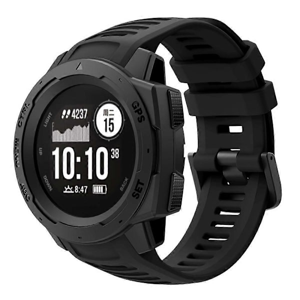 Silikone Urrem Udskiftning til Garmin Instinct - Grå Multicolor Black