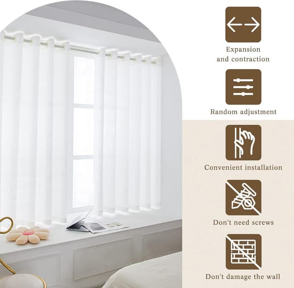 2-pack Gardinstång Teleskopisk - 30-50 cm