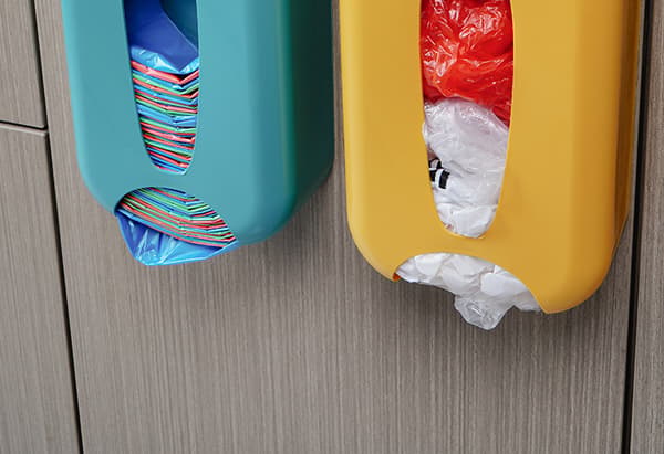 Wall-mounted storage box for plastic bags, orange, 14*7*25cm
