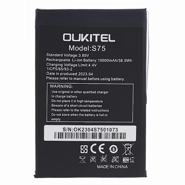 Til Oukitel WP6 3.85V 10000mAh Genopladeligt Li-Polymer Batteri Samlingsdel (Kode: S75)
