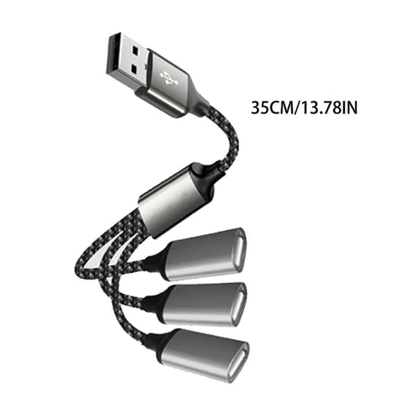 USB Splitterkabel 1 han til 3 hun USB-udvidelseshub Multi USB-portforlænger Dataoplader Splitadapter til bærbar computer 35cm