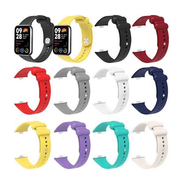 Muodikas pehmeä TPU-ranneke Redmi Watch 4 -älykellolle, ranneke Xiaomi Mi Band 8 Pro -älykelloon, Bralet-ranneke, kellon ranneke, urheilutarvikkeet Yellow Para redmi reloj 4