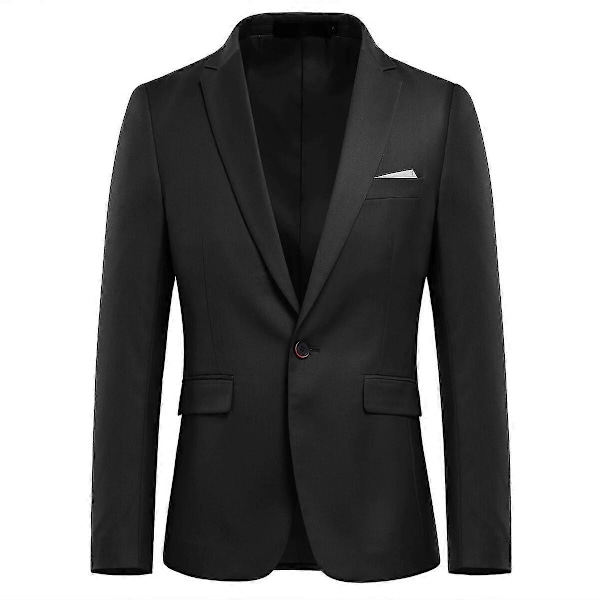 VAWAN Herr Blazer, Formell Knapp Business Bröllops Kavaj Black XS