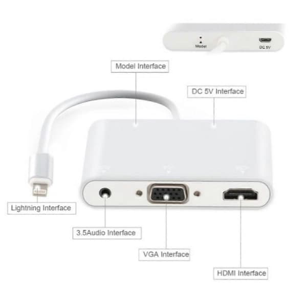 Lightning–HDMI/VGA-sovitin äänellä
