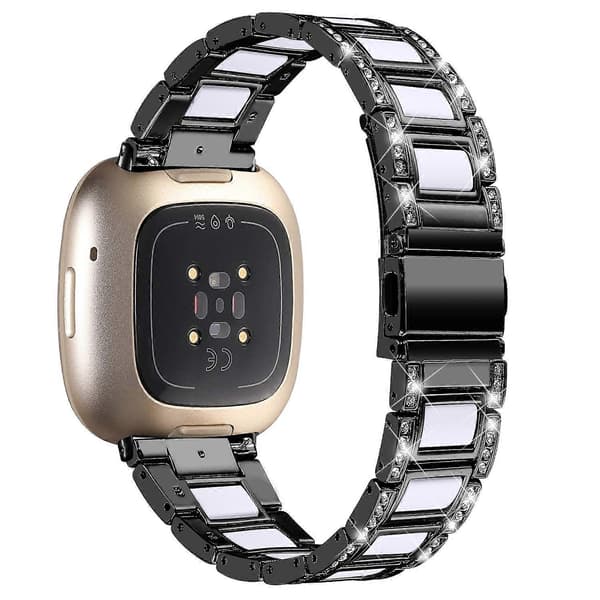 Yhteensopiva Fitbit Versa 4 -kellon rannekkeen kanssa Multicolor Black\/White