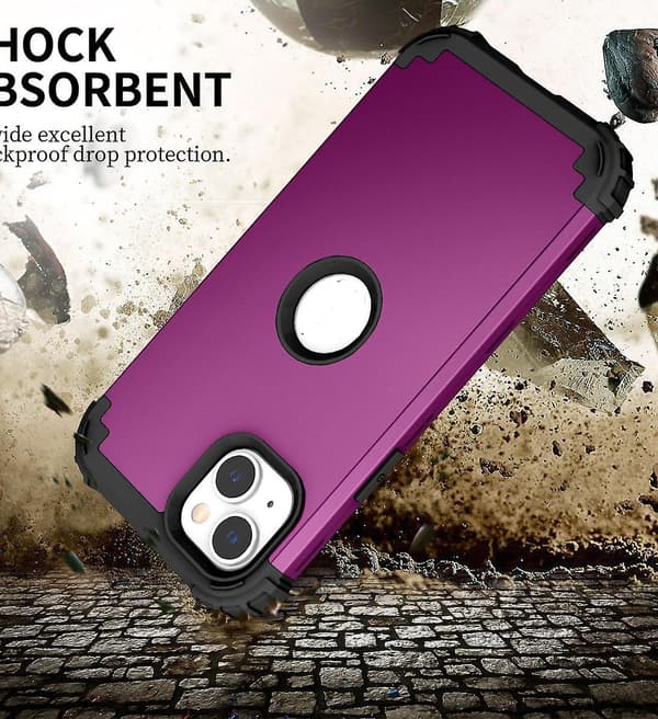 Silikon Hybrid PC- phone case för iPhone 15 Purple