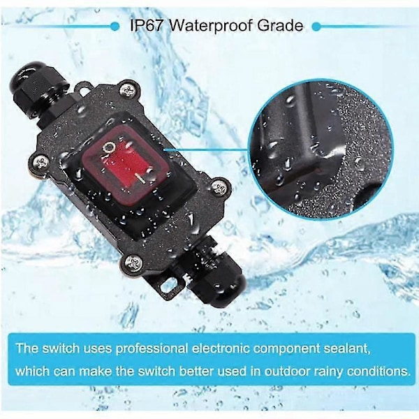 IP67 Vattentät Inline Strömbrytare 12V DC 20A Hög Ström Vattentät Strömbrytare As shown