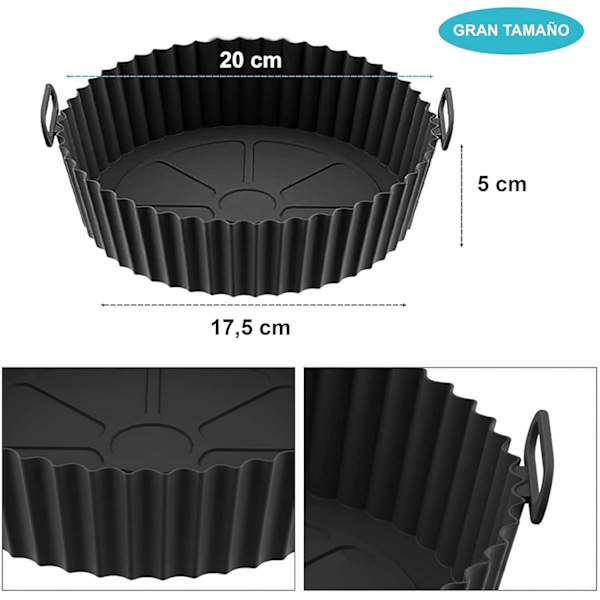 2 st silikonformar för airfryer, airfryer, airfryer-tillbehör, 20 cm
