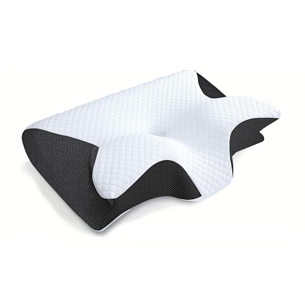 Ortopedisk kudde i memory foam för nacken, bekväm kudde med långsam återhämtning för sömn i fjärilsform Black