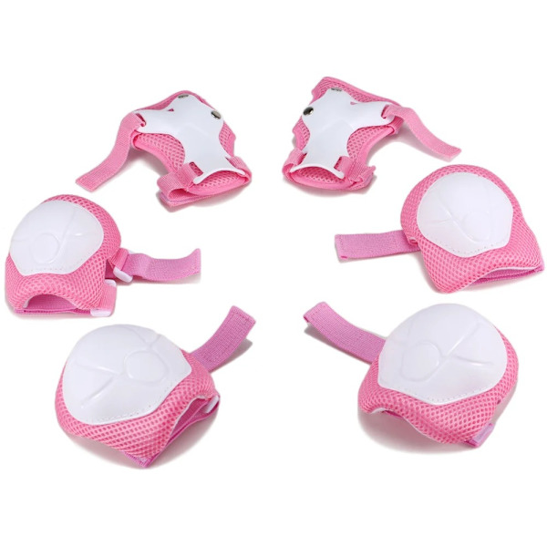 Justerbart hjälm- och skyddsset för barn, knäskydd, armbågsskydd, handledsskydd för Scooter SO Verde