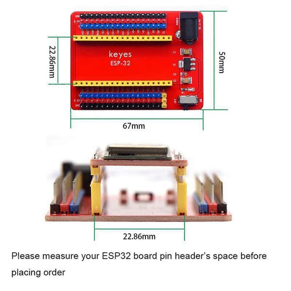 2X ESP32-IO utvidelseskort kompatibelt med Keyes ESP32 Core Board for Arduino Raspberry Pi Red