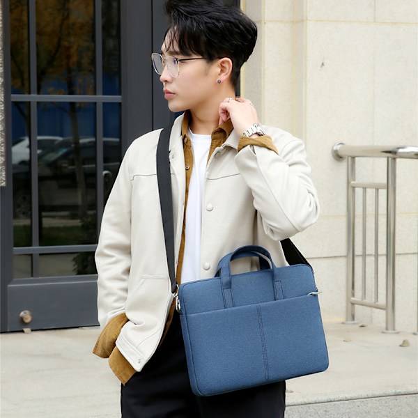 Unisex-liiketoimintalaukku kannettavalle tietokoneelle, kevyt suojakotelo Macbookille, Dellille, Asukselle, Lenovolle 14.1, 15.6 tuumaa Gris 15,6 pulgadas