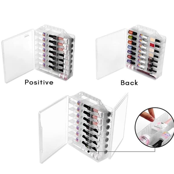 UNIQ Nail Polish Storage with 48 Compartments - Transparent Organizer