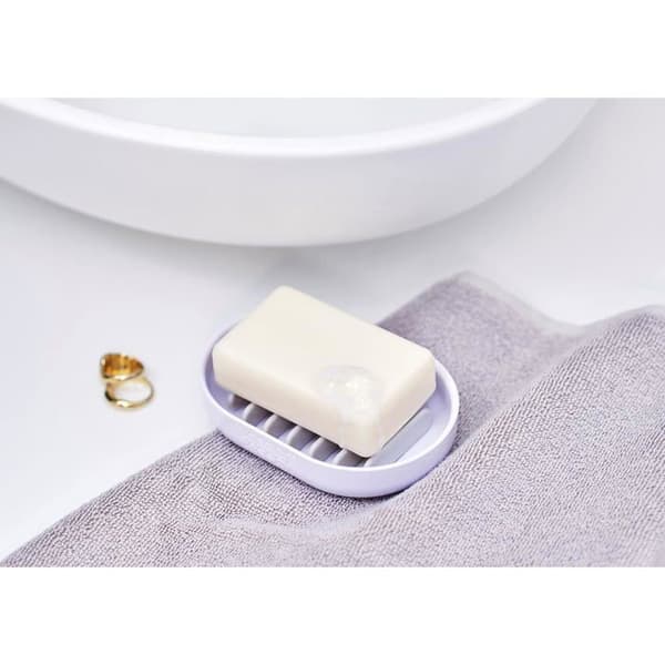 Label Quick-Draining Soap Dish Duo with Removable Drying Rack, White