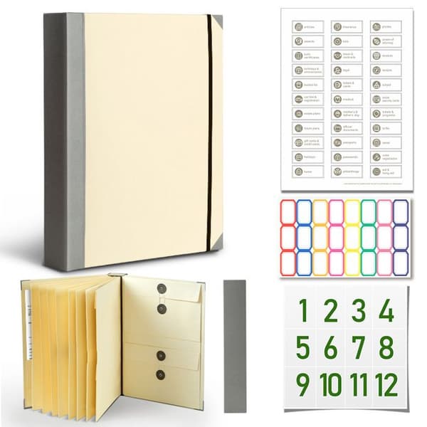 XJYDNCG A4 Dokumentholder, 5 cm tyk, Harmonikamappe, Elastikbåndmappe, Dokumentorganisator - Gul