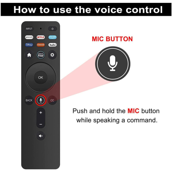 XRT260 är lämplig för VIZIO V756-J03 V756x-J03 V505C-J09 Bluetooth Voice Remote