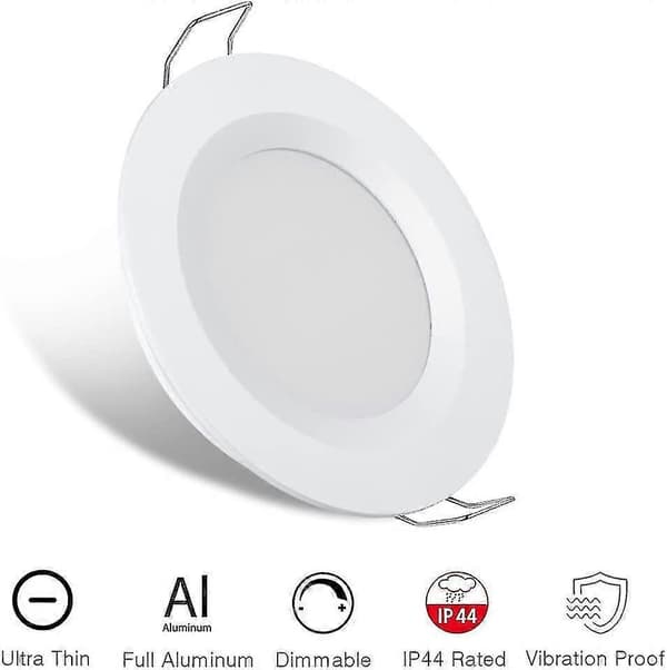 Autocamper Båd 12v 4 X Led Indbyggede Loftslamper, 3w 3200k Dæmpbare Fuld Aluminium Downlights