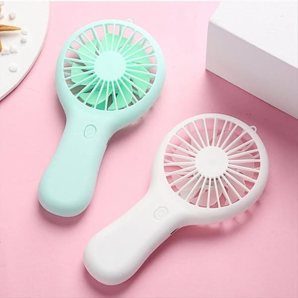 Mini bærbar blå ventilator, USB genopladelig ventilator til kontor, sovesal, studerende, gave, lang batterilevetid