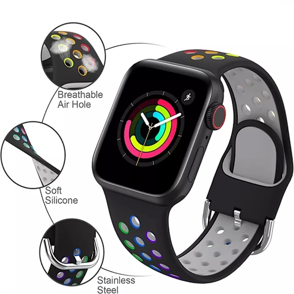 Kellon rannekkeeseen yhteensopiva ranneke 44mm 49mm 45mm 41mm 40mm 38mm 42mm Hengittävä ranneke bralet iwatch series 8 7 se 6 5 4 3 Ultra 49mm 17 Midnght Blue Blck other: 38MM 40MM 41MM