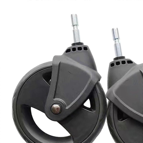2x Barnevogn Hjul Tilbehør Gummi Barnevogn Reservedeler for Kjæledyrvogn Erstatning Barnevogn Tralle Hjulsett front wheel