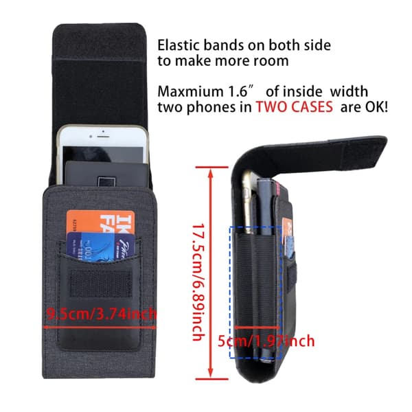 Nylon midjeveske med belteklips - perfekt for iPhone og Samsung!