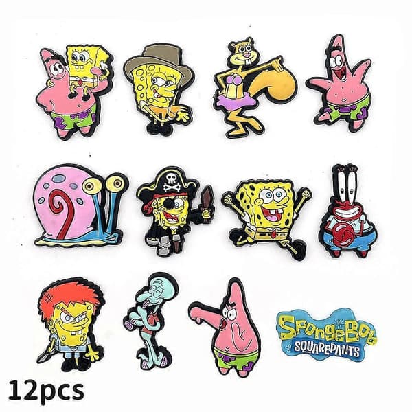 12 stk. Spongebob Square Tema Sko Ch Sko Rotte Ch For Tresko Sls Sko Tilbehør