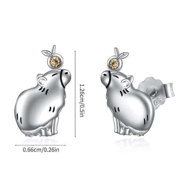 Moderigtig Capybara Ørering Tilbehør Søde Øreringe Stikker Smykker til Kvinder Silver Plated