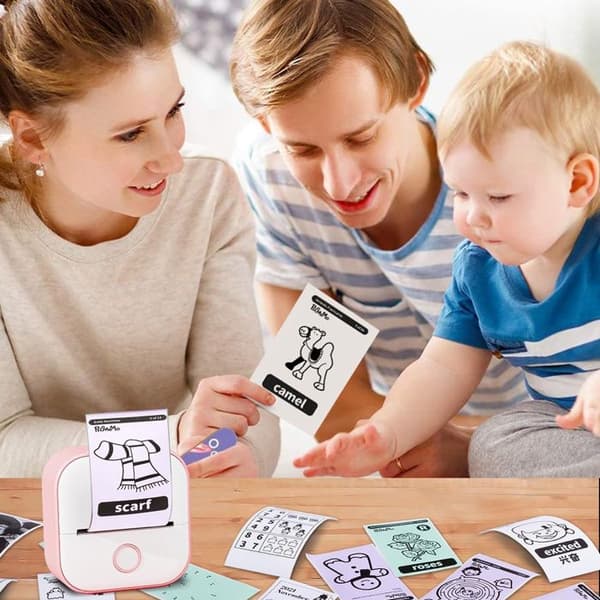 1 termisk skrivare, bärbar, bläckfri, Bluetooth, för studier, scrapbooking.