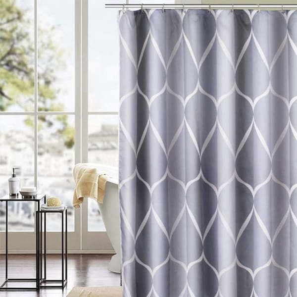 Vandtæt og meldugresistent polyester badeforhæng/bruseforhæng til badeværelse eller badekar, 200 x 200 cm.
