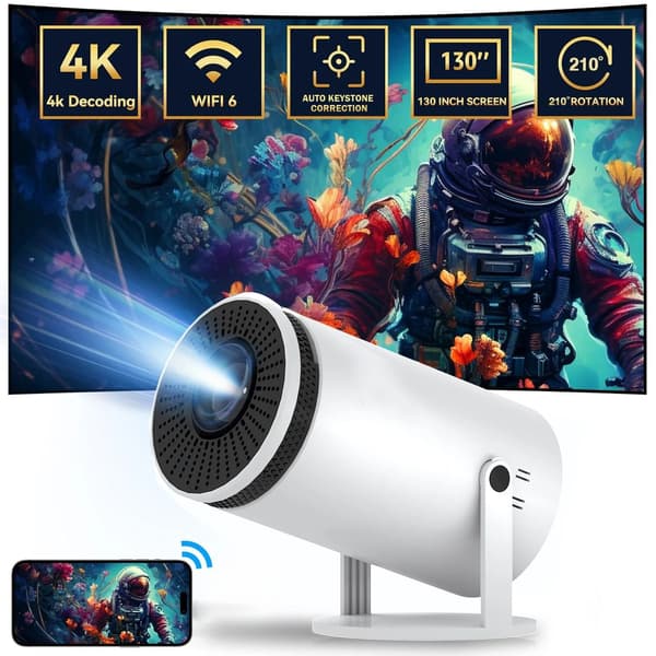 4K-projektori - Android 11, 5G Wi-Fi, Bluetooth - 150 ANSI 1