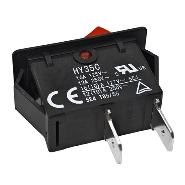 HY35C Tryckknappsbrytare (2-pack) - 2-polig På/Av Vippströmbrytare AC 125/250V 16/12A