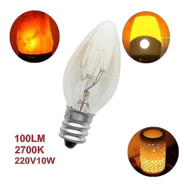10 st E12 C7 10W 220-240V Varmvit Volframglödtråd Glödlampor