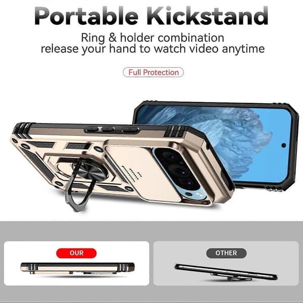 Telefoncover med skydbart Camshield-holder Gold For Google Pixel 10 Pro