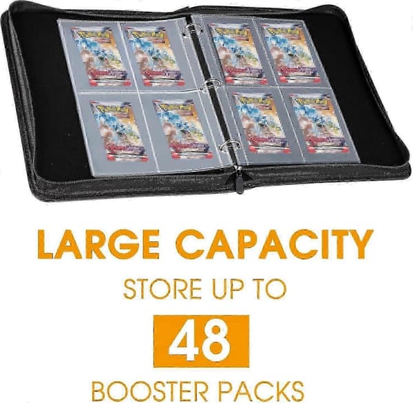 Booster Pack -kansio, johon mahtuu 48 Booster Pack -pakkausta, 4-taskuinen Booster Pack -pidike 12 taskulla, näytönsuoja - hyvä