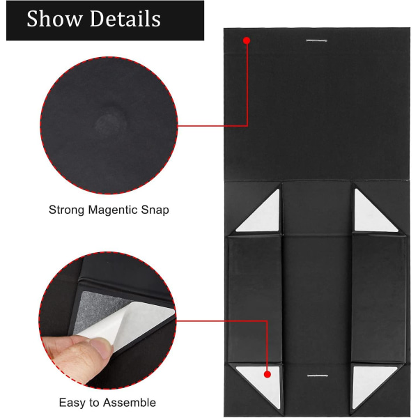 Presentförpackning med lock 28*21*9,5 cm med band och magnetisk stängning (1 st) (svart)