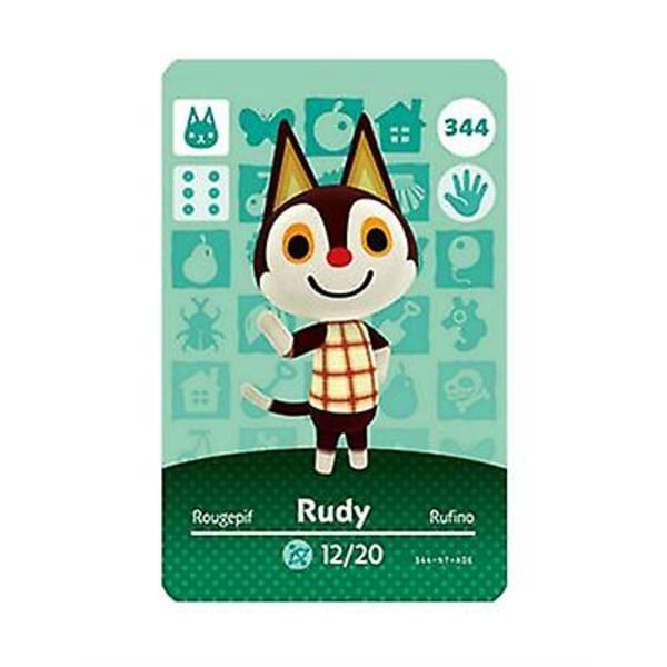 Nfc-spelkort för Animal Crossing, kompatibel med Nintendo Switch Amiibo / Switch Lite / Wii U  344 Rudy