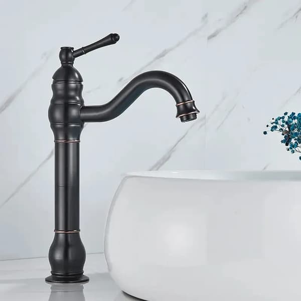 Basin Mixer, Single Handle, Ceramic Valve, Black High