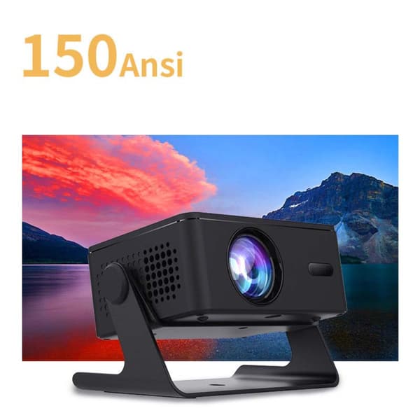 Portable HD Projector - EU Plug, Black - Wireless Screen Mirroring, 4K Support, Compatible with Smartphones, Tablets, USB Devices, and Memory Cards 980
