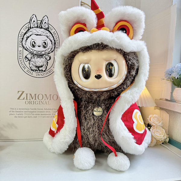 /NC/Endast Kläder 58cm Drag Kläder ZIMOMO Docka Vinyl LABUBU Kläder Lejon Dans Kappa Stor Ledare 1