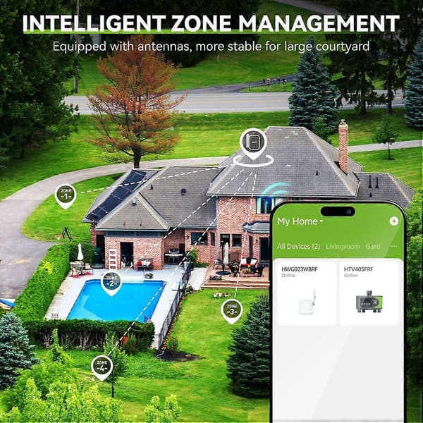 RAINPOINT Timer 4 Zoner Automatisk Vandingssystem Controller med Regnforsinkelse Manuel Vanding Inkluderer Ikke Gateway