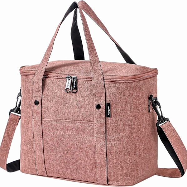 1 stk Isolert lunsjbag for menn/kvinner, gjenbrukbar stor kjølebag med skulderstropp, camping- og piknikbag for tenåringer og arbeidere Navy Blue