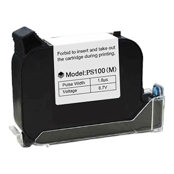 PS100(M) Hurtigtørrende sort blækpatron til håndholdt inkjetprinter, sort