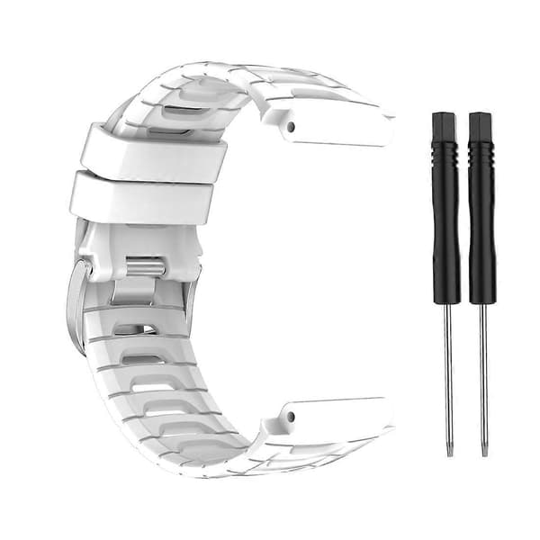 (Ny) Solid farge silikon erstatningsklokkereim for Garmin Forerunner 920XT White