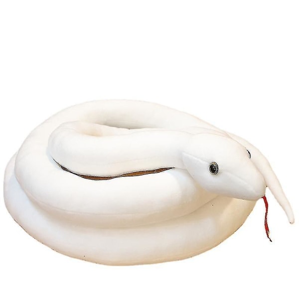 Realistisk orm plysch leksak Python stoppade djur foto rekvisita Heminredning Barn present White