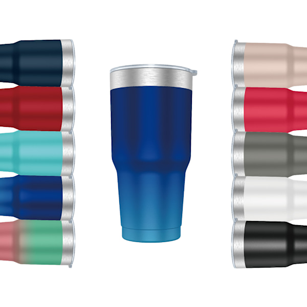 Kaffe Termokop 900ml (10 Farver) og Hånd- eller Bilbærende Tekop - Termokop i Rustfrit Stål med Låg, Rustfri Stål Kop. Azul Degradado